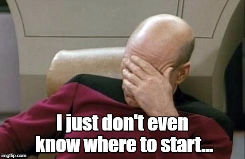 Should I waste my time even trying? | I just don't even know where to start... | image tagged in memes,captain picard facepalm,stupid | made w/ Imgflip meme maker