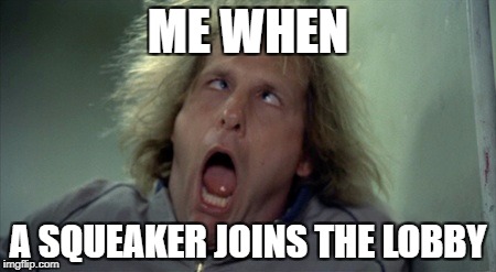 i hate squeakers | ME WHEN; A SQUEAKER JOINS THE LOBBY | image tagged in memes,scary harry,squeakers | made w/ Imgflip meme maker