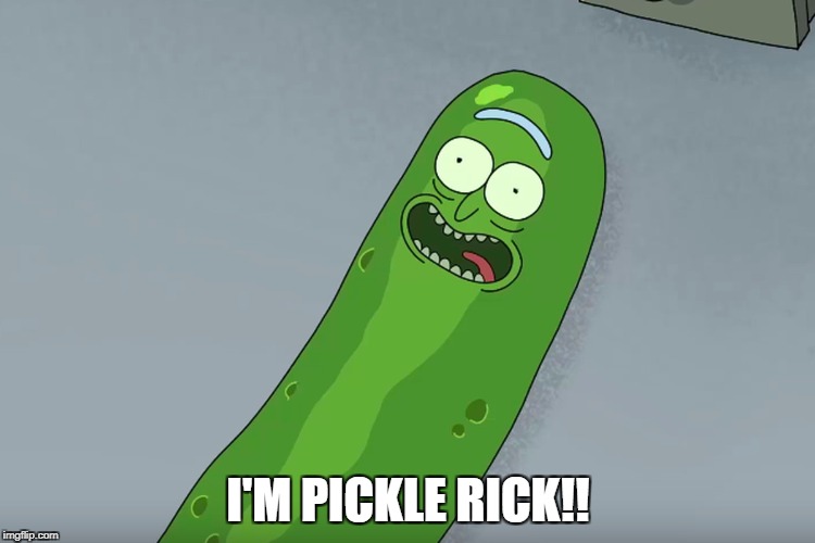 Pickle Rick! | I'M PICKLE RICK!! | image tagged in pickle rick | made w/ Imgflip meme maker