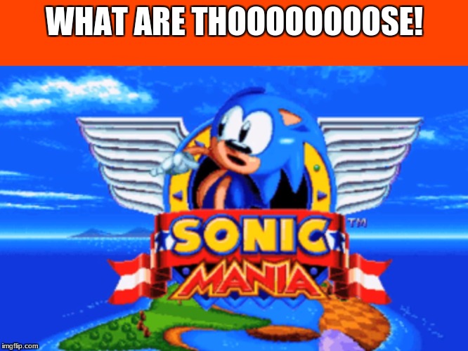 Sonic Mania | WHAT ARE THOOOOOOOOSE! | image tagged in sonic mania | made w/ Imgflip meme maker
