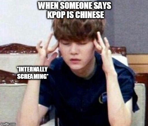 Kpop fans be like | WHEN SOMEONE SAYS KPOP IS CHINESE; *INTERNALLY SCREAMING* | image tagged in kpop fans be like,kpop,internally screaming | made w/ Imgflip meme maker
