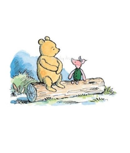 pooh and piglet sitting on a log Blank Meme Template