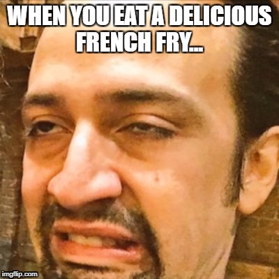WHEN YOU EAT A DELICIOUS FRENCH FRY... | image tagged in hamilton | made w/ Imgflip meme maker