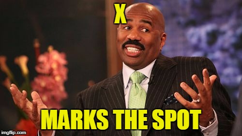 Steve Harvey Meme | X MARKS THE SPOT | image tagged in memes,steve harvey | made w/ Imgflip meme maker