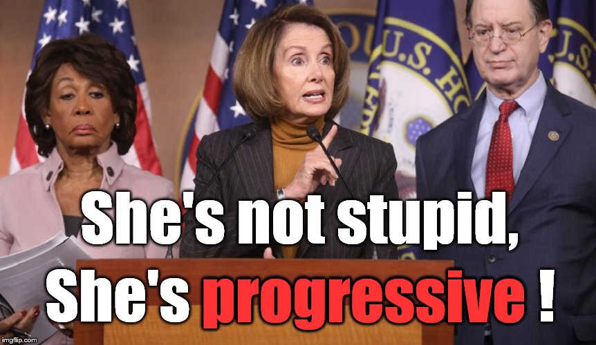 In defense of the Honorable Ms. Waters, Ms. Pelosi states the obvious. "Progressive" & "stupid" are not necessarily synonymous. |  She's not stupid, She's progressive ! progressive | image tagged in pelosi explains,maxine waters,progressive,stupid,special kind of stupid,congress | made w/ Imgflip meme maker