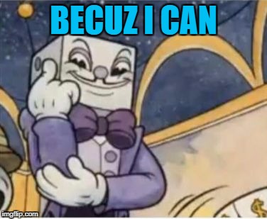 King Dice Rolls Safe | BECUZ I CAN | image tagged in king dice rolls safe | made w/ Imgflip meme maker