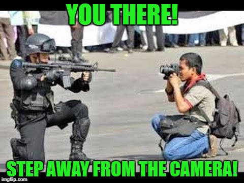 The army really is that secretive! (Military Week, a Chad-, DashHopes, JBmemegeek,and SpursFanFromAround event) | YOU THERE! STEP AWAY FROM THE CAMERA! | image tagged in memes,funny,military week,army,camera | made w/ Imgflip meme maker