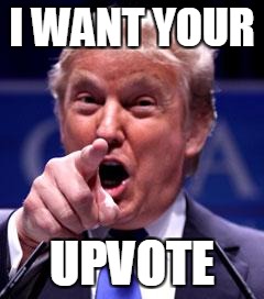 Trump Trademark | I WANT YOUR; UPVOTE | image tagged in trump trademark | made w/ Imgflip meme maker