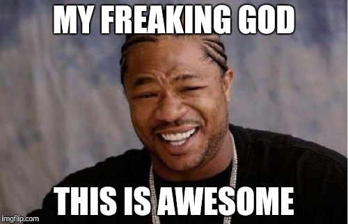 Yo Dawg Heard You Meme | MY FREAKING GOD THIS IS AWESOME | image tagged in memes,yo dawg heard you | made w/ Imgflip meme maker