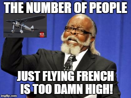 Too Damn High | THE NUMBER OF PEOPLE; JUST FLYING FRENCH IS TOO DAMN HIGH! | image tagged in memes,too damn high | made w/ Imgflip meme maker