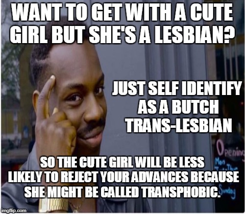 WANT TO GET WITH A CUTE GIRL BUT SHE'S A LESBIAN? SO THE CUTE GIRL WILL BE LESS LIKELY TO REJECT YOUR ADVANCES BECAUSE SHE MIGHT BE CALLED T | made w/ Imgflip meme maker