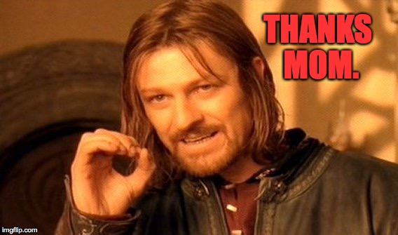 One Does Not Simply Meme | THANKS MOM. | image tagged in memes,one does not simply | made w/ Imgflip meme maker