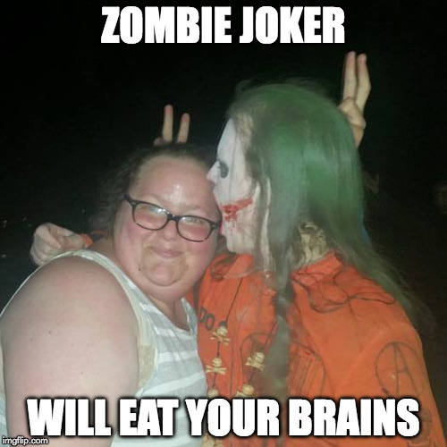 Zombie Joker | ZOMBIE JOKER; WILL EAT YOUR BRAINS | image tagged in joker | made w/ Imgflip meme maker