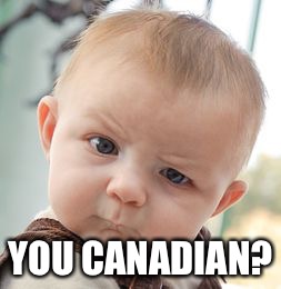 Skeptical Baby Meme | YOU CANADIAN? | image tagged in memes,skeptical baby | made w/ Imgflip meme maker