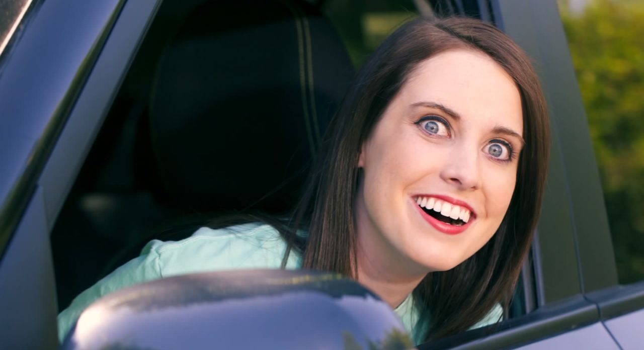 High Quality OAG smiling in car craziness Blank Meme Template
