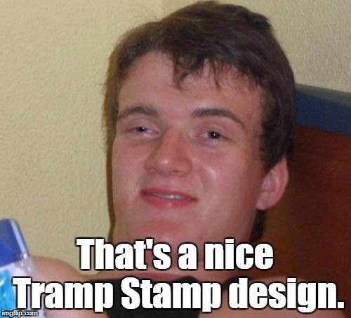 10 Guy Meme | That's a nice Tramp Stamp design. | image tagged in memes,10 guy | made w/ Imgflip meme maker