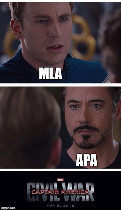 Marvel Civil War 1 Meme | MLA; APA | image tagged in memes,marvel civil war 1 | made w/ Imgflip meme maker