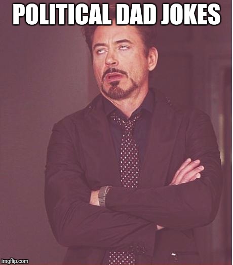 Face You Make Robert Downey Jr Meme | POLITICAL DAD JOKES | image tagged in memes,face you make robert downey jr | made w/ Imgflip meme maker