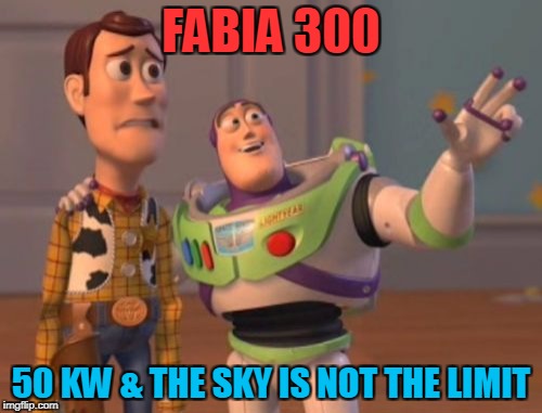 X, X Everywhere Meme | FABIA 300; 50 KW & THE SKY IS NOT THE LIMIT | image tagged in memes,x x everywhere | made w/ Imgflip meme maker