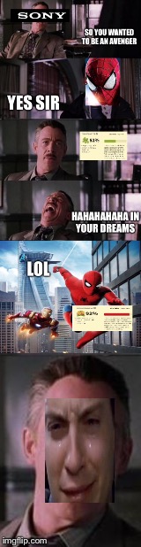 Marvel Sony deal  | image tagged in spiderman | made w/ Imgflip meme maker