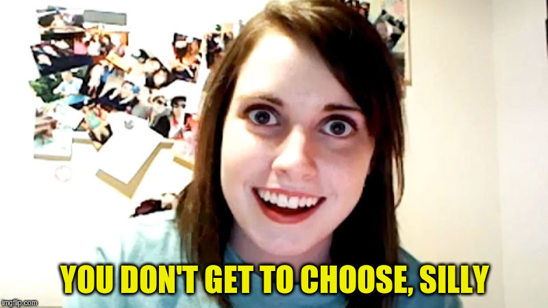 YOU DON'T GET TO CHOOSE, SILLY | made w/ Imgflip meme maker