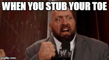 WHEN YOU STUB YOUR TOE | image tagged in angry big show | made w/ Imgflip meme maker