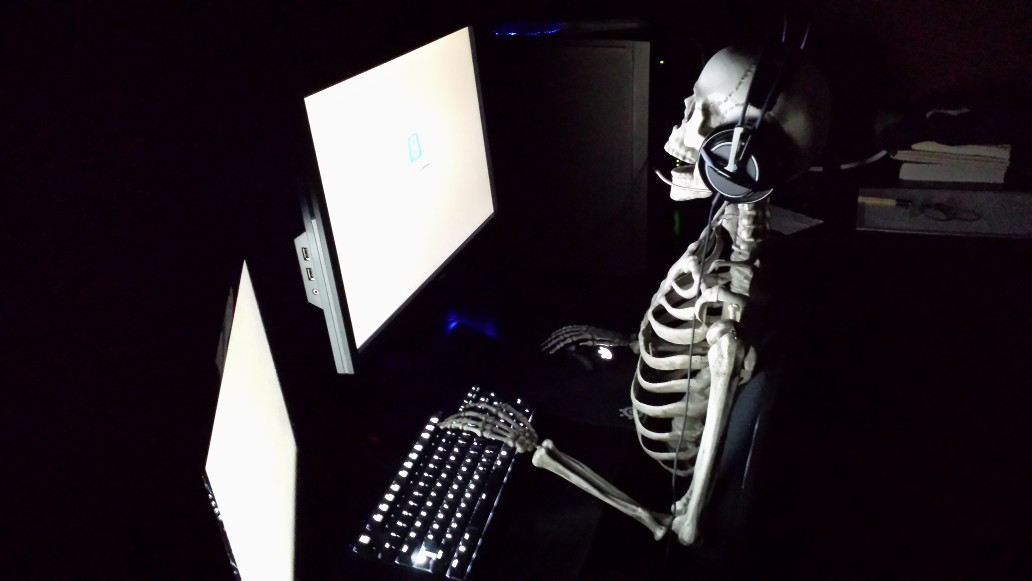 Patient Skeleton Gamer. 