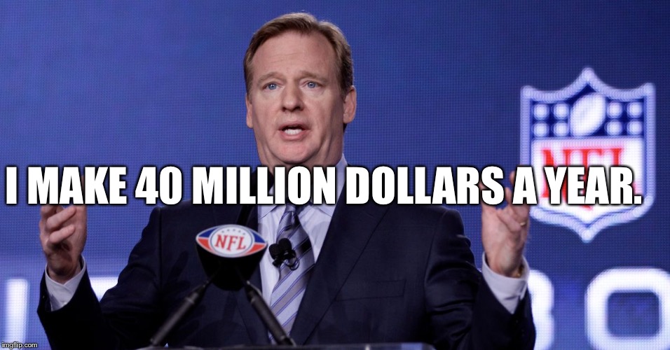Le Goof of de NFL | I MAKE 40 MILLION DOLLARS A YEAR. | image tagged in le goof of de nfl | made w/ Imgflip meme maker