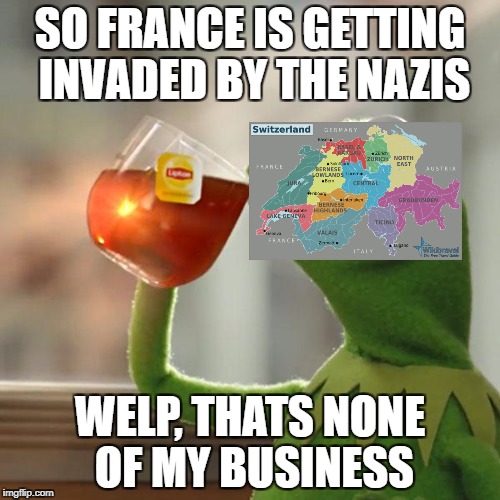 But That's None Of My Business Meme | SO FRANCE IS GETTING INVADED BY THE NAZIS; WELP, THATS NONE OF MY BUSINESS | image tagged in memes,but thats none of my business,kermit the frog | made w/ Imgflip meme maker