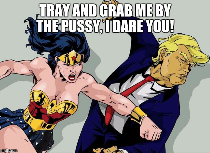 TRAY AND GRAB ME BY THE PUSSY, I DARE YOU! | made w/ Imgflip meme maker