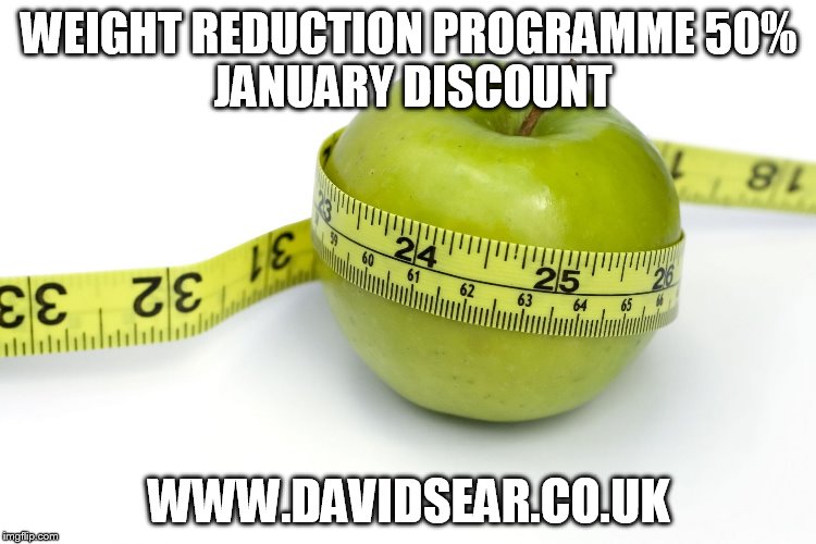 vegan weight loss | WEIGHT REDUCTION PROGRAMME
50% JANUARY DISCOUNT; WWW.DAVIDSEAR.CO.UK | image tagged in vegan weight loss | made w/ Imgflip meme maker