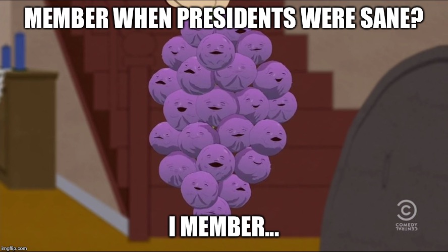 Member Berries Meme | MEMBER WHEN PRESIDENTS WERE SANE? I MEMBER... | image tagged in memes,member berries | made w/ Imgflip meme maker
