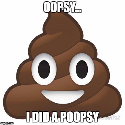 poop | OOPSY... I DID A POOPSY | image tagged in poop | made w/ Imgflip meme maker