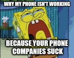 Huawei phone doesn't work because your companies suck | WHY MY PHONE ISN'T WORKING; BECAUSE YOUR PHONE COMPANIES SUCK | image tagged in phone | made w/ Imgflip meme maker