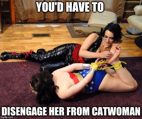 YOU'D HAVE TO DISENGAGE HER FROM CATWOMAN | made w/ Imgflip meme maker