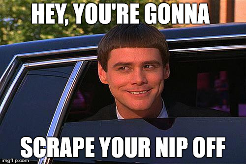 HEY, YOU'RE GONNA SCRAPE YOUR NIP OFF | made w/ Imgflip meme maker