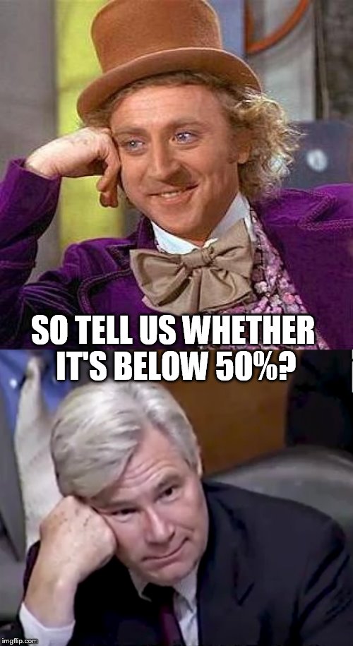 environmental advisor | SO TELL US WHETHER IT'S BELOW 50%? | image tagged in environmental,climate change,america | made w/ Imgflip meme maker