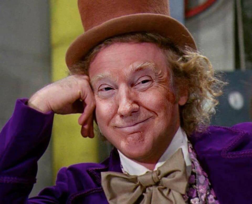 High Quality Wonka Trump Smiling  Blank Meme Template