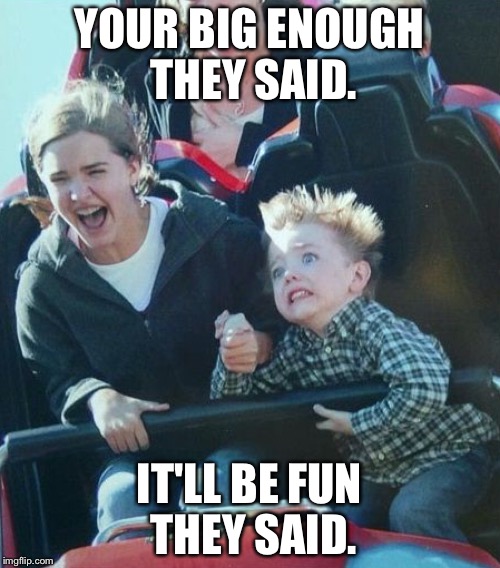 YOUR BIG ENOUGH THEY SAID. IT'LL BE FUN THEY SAID. | made w/ Imgflip meme maker