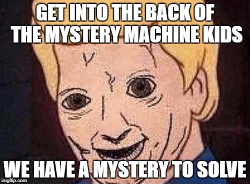 I've just ruined so many childhoods | GET INTO THE BACK OF THE MYSTERY MACHINE KIDS; WE HAVE A MYSTERY TO SOLVE | image tagged in shaggy this isnt weed fred scooby doo | made w/ Imgflip meme maker