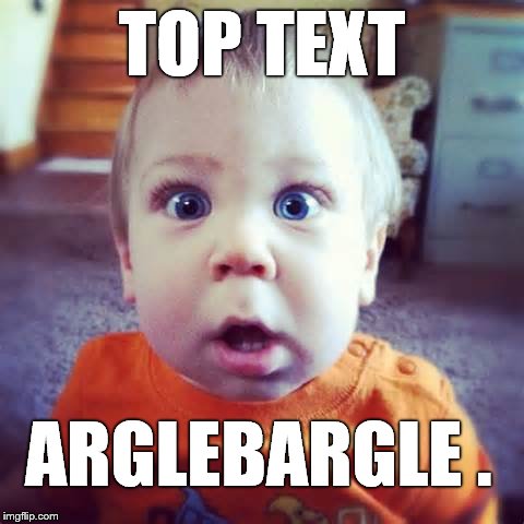 TOP TEXT ARGLEBARGLE . | made w/ Imgflip meme maker