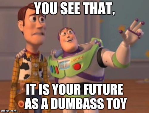 X, X Everywhere Meme | YOU SEE THAT, IT IS YOUR FUTURE AS A DUMBASS TOY | image tagged in memes,x x everywhere | made w/ Imgflip meme maker