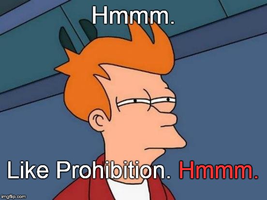Futurama Fry Meme | Hmmm. Like Prohibition. Hmmm. Hmmm. | image tagged in memes,futurama fry | made w/ Imgflip meme maker