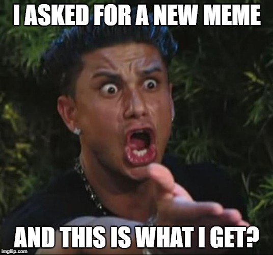 DJ Pauly D Meme | I ASKED FOR A NEW MEME; AND THIS IS WHAT I GET? | image tagged in memes,dj pauly d | made w/ Imgflip meme maker