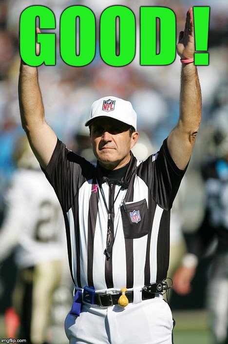 TOUCHDOWN! | GOOD ! | image tagged in touchdown | made w/ Imgflip meme maker