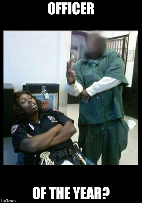 Officer of the Year? | OFFICER; OF THE YEAR? | image tagged in sleeping jail guard,asleep on the job | made w/ Imgflip meme maker