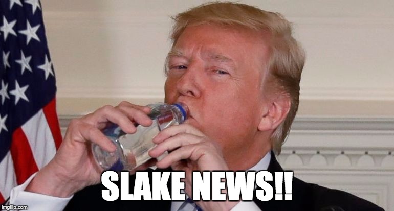 Slake News | SLAKE NEWS!! | image tagged in trump,donald trump | made w/ Imgflip meme maker