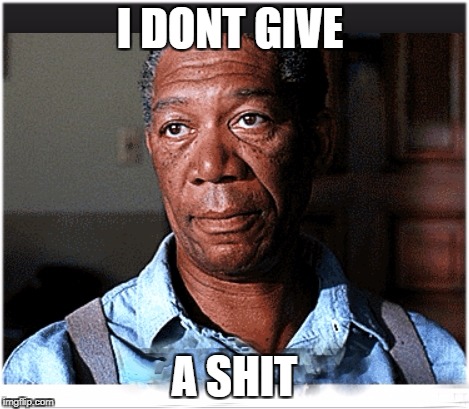 Ya don't say | I DONT GIVE; A SHIT | image tagged in hi,morgan freeman,okay,good luck with that,ba bye meme | made w/ Imgflip meme maker