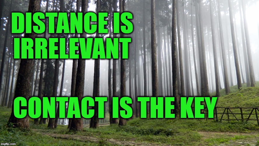 contact is key | DISTANCE IS IRRELEVANT; CONTACT IS THE KEY | image tagged in motivation,life,nature,inspirational quote,contact,distance | made w/ Imgflip meme maker