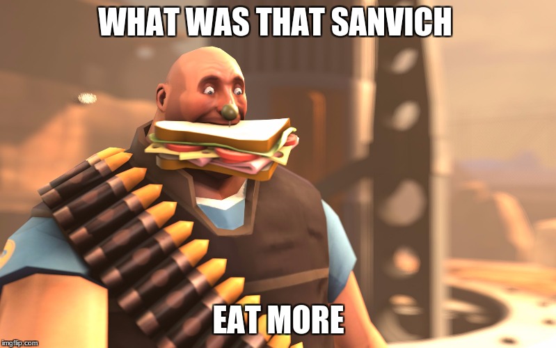 Tf2 | WHAT WAS THAT SANVICH; EAT MORE | image tagged in tf2 | made w/ Imgflip meme maker